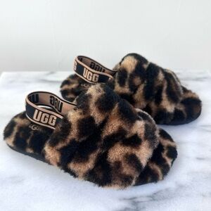 Ugg Fluff Yeah, Leopard Print Slides, Kids Size 12, Brand New